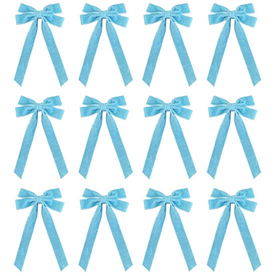 12 шт. Рождественские бархатные банты, деревенские винтажные бархатные ленточные банты для DIY поделок, упаковки подарков, гирлянды для елки, венка, рождественского украшения