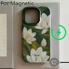Luxury Clmj BUGR Creative Floral Island Phone Case for iPhone 17 16 15 14 13 12 11 Pro Max Plus Air Magnetic Double-layer Cover