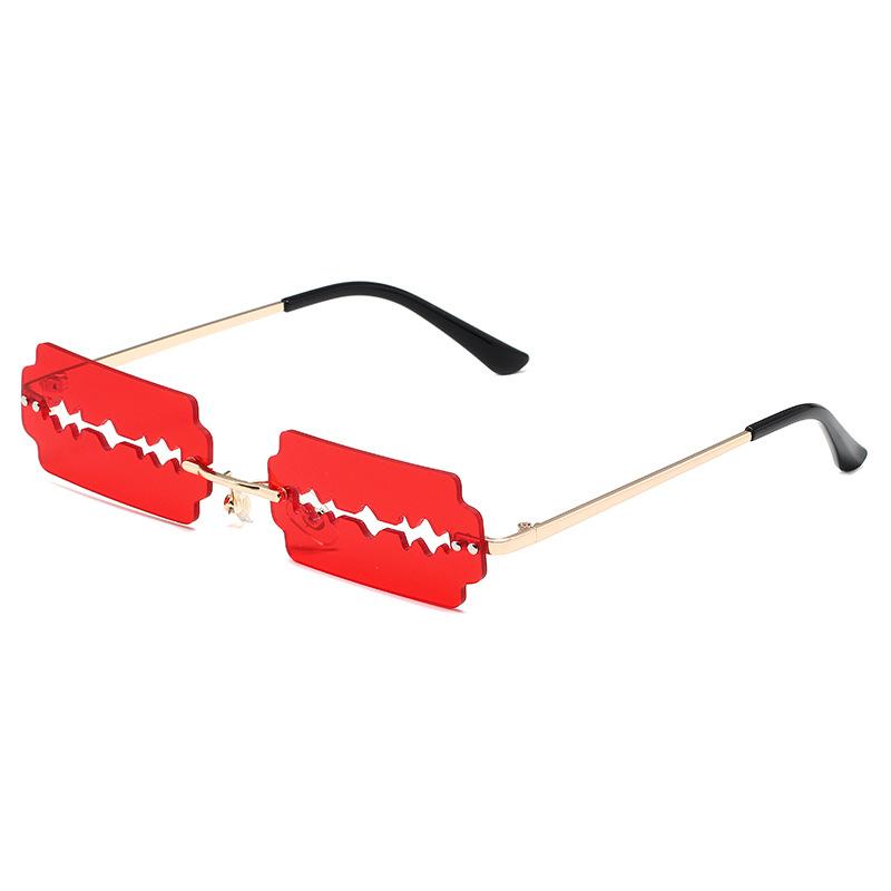 Unique Razor Blade Sunglasses Women Fashion Rimless Y2k Glasses Streetwear UV400 Xmas Gift