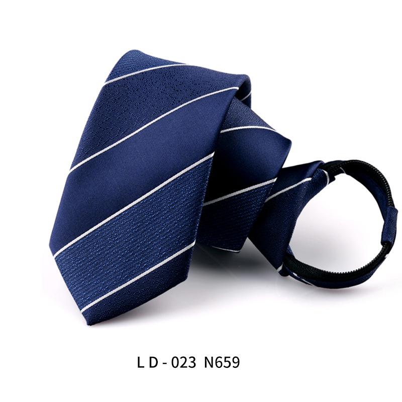 Wind Dress Jacquard Polyester Zipper Tie Men'S Business Occupation Easy To Pull Lazy Tie