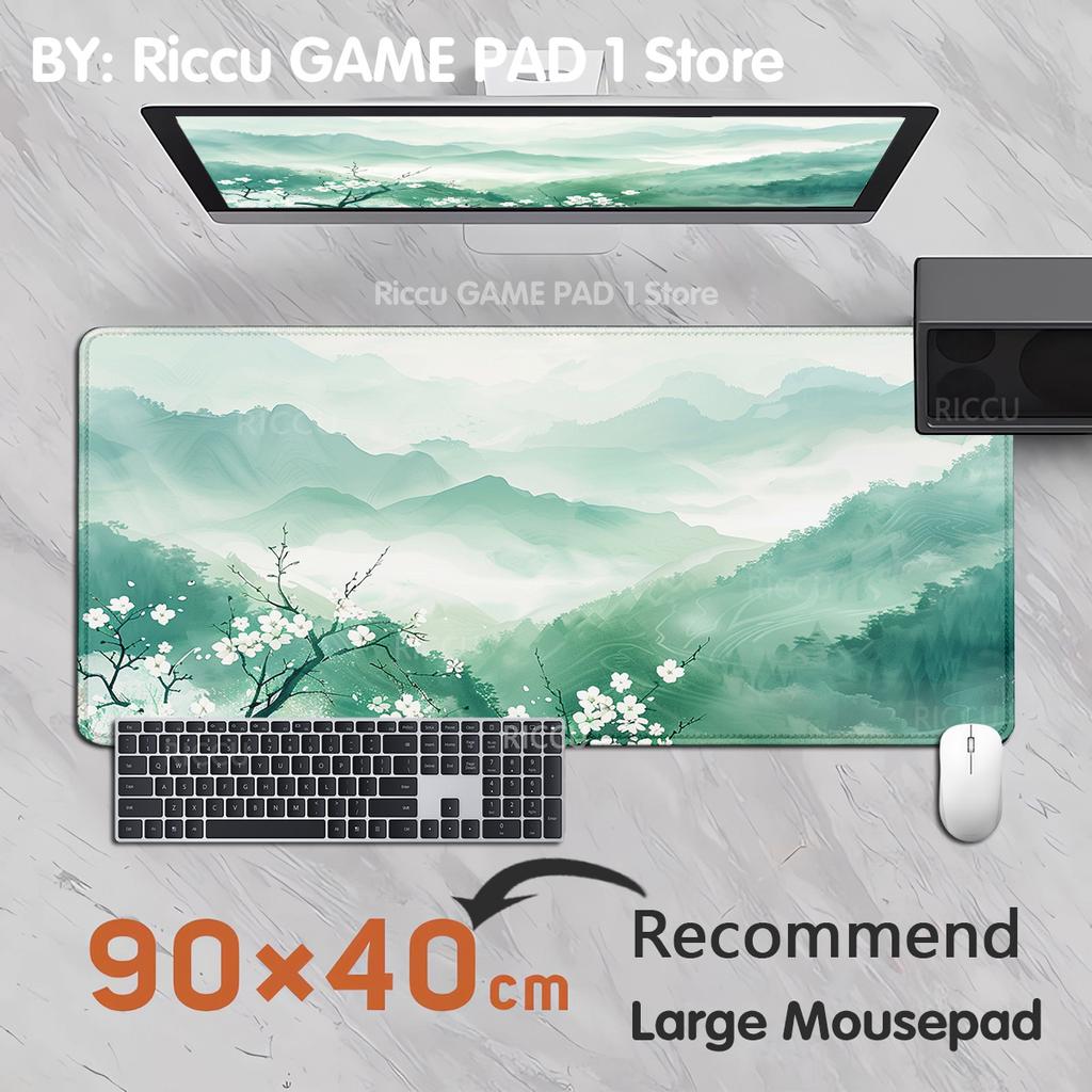 Mouse Pad Pink plum blossom Gaming landscape painting printon demand New Large XXL Soft Office Accessories Desktop Mouse Pad