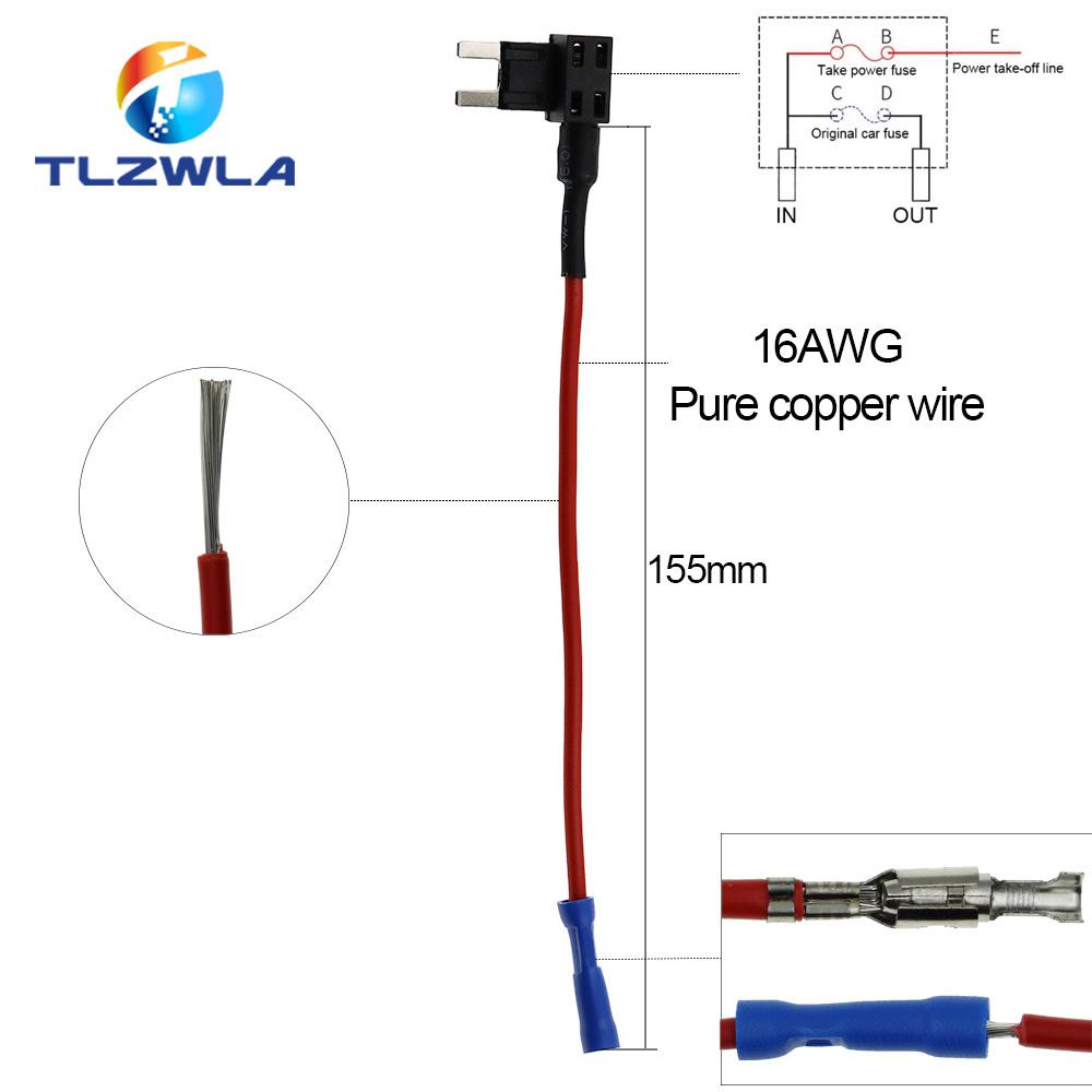 12V MINI SMALL MEDIUM Size Car Fuse Holder Add-a-circuit TAP Adapter with 10A Micro Mini Standard ATM Blade Fuse Relays 5