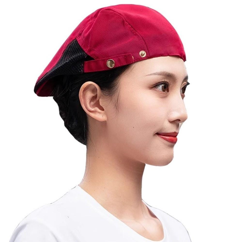 Breathable Service Cap Oil-resistant Mesh Hat Beret Hat  Restaurant BBQ Restaurant Kitchen