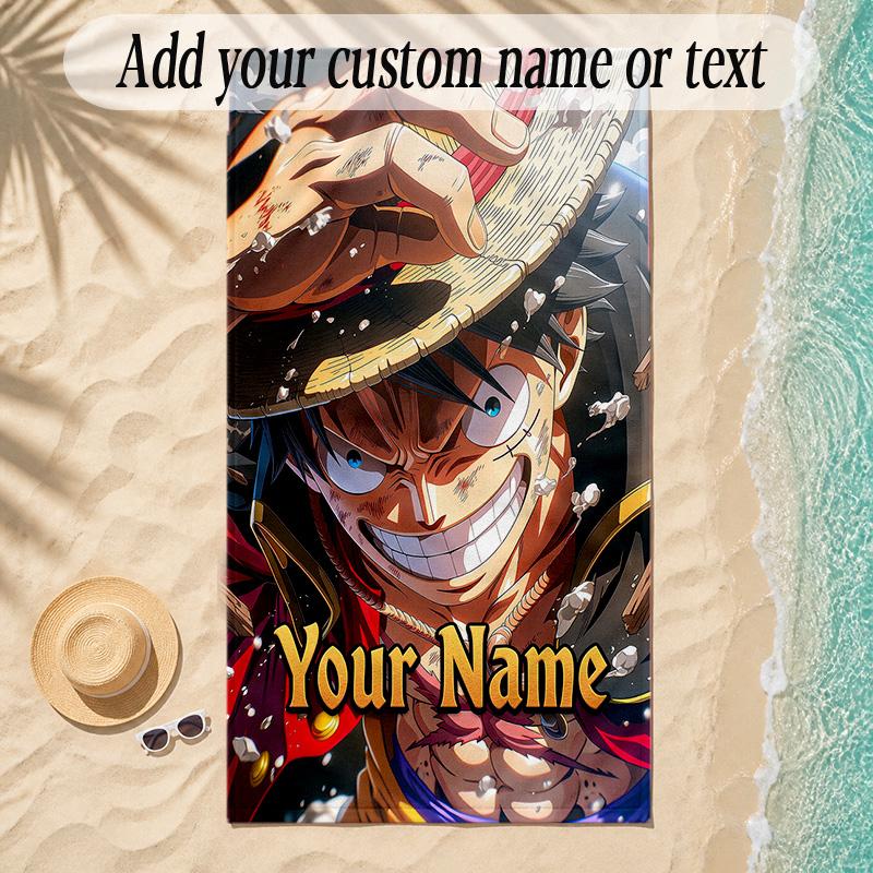 Beach TowelOne Piece Custom Name Text Personalized Soft Towel for Beach Pool Indoor Home Decor Gift