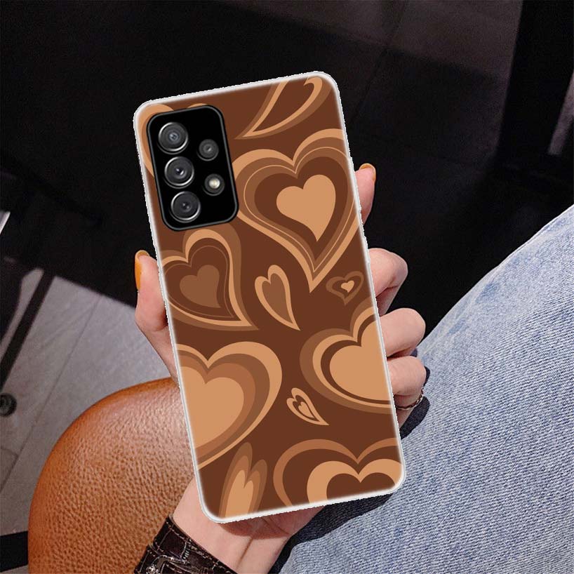 Модный чехол для телефона с фиолетовым сердцем и кругом для Samsung Galaxy A53 A52 A73 A72 A12 5G A13 A22 A23 A32 A33 A02S A03S A42 A