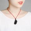 Natural Black Obsidian Pixiu Pendant Men's Necklace Women's Crystal Pendant Buddhist Bead Jewelry