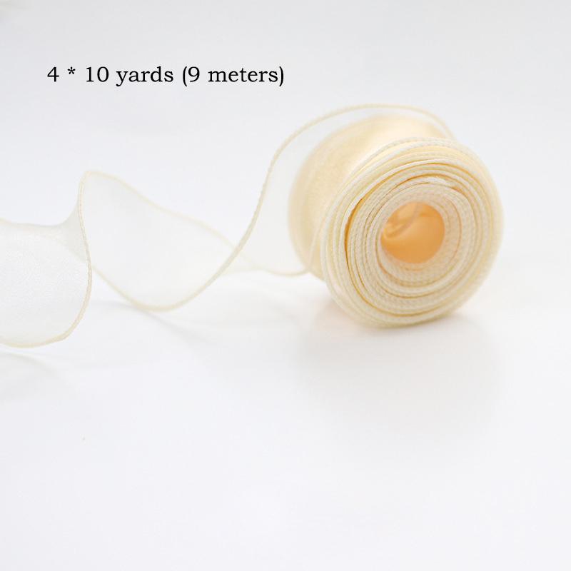 10 ярдов/рулон шифоновая шелковая лента органза атлас для самостоятельного изготовления подарочной упаковки украшения свадебные букеты венки швейные принадлежности