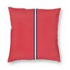 Red Navy Blue White Stripes Square Pillowcase Polyester Linen Velvet Pattern Zip Decor Home Cushion Cover