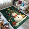Christmas Snowman Polyester Area Rug - Durable Crystal Velvet, Large Seasonal Decorative Carpet for Bedroom, Living Room, Readin