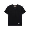 T-Shirts Men's Black V-neck Moderate 645269-XJC6N-1043