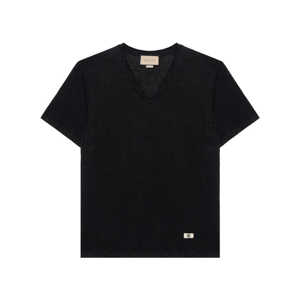 GUCCI T-Shirts Men's Black V-neck Moderate 645269-XJC6N-1043