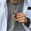 Мужская подвеска-ожерелье с печатью Люцифера из черной титановой стали - Европейский и американский стиль, PN1129