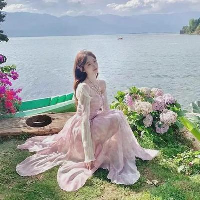 Французское цветочное платье на бретельках-спагетти с неровным подолом для пляжа - Летний сказочный стиль, одежда для отпуска