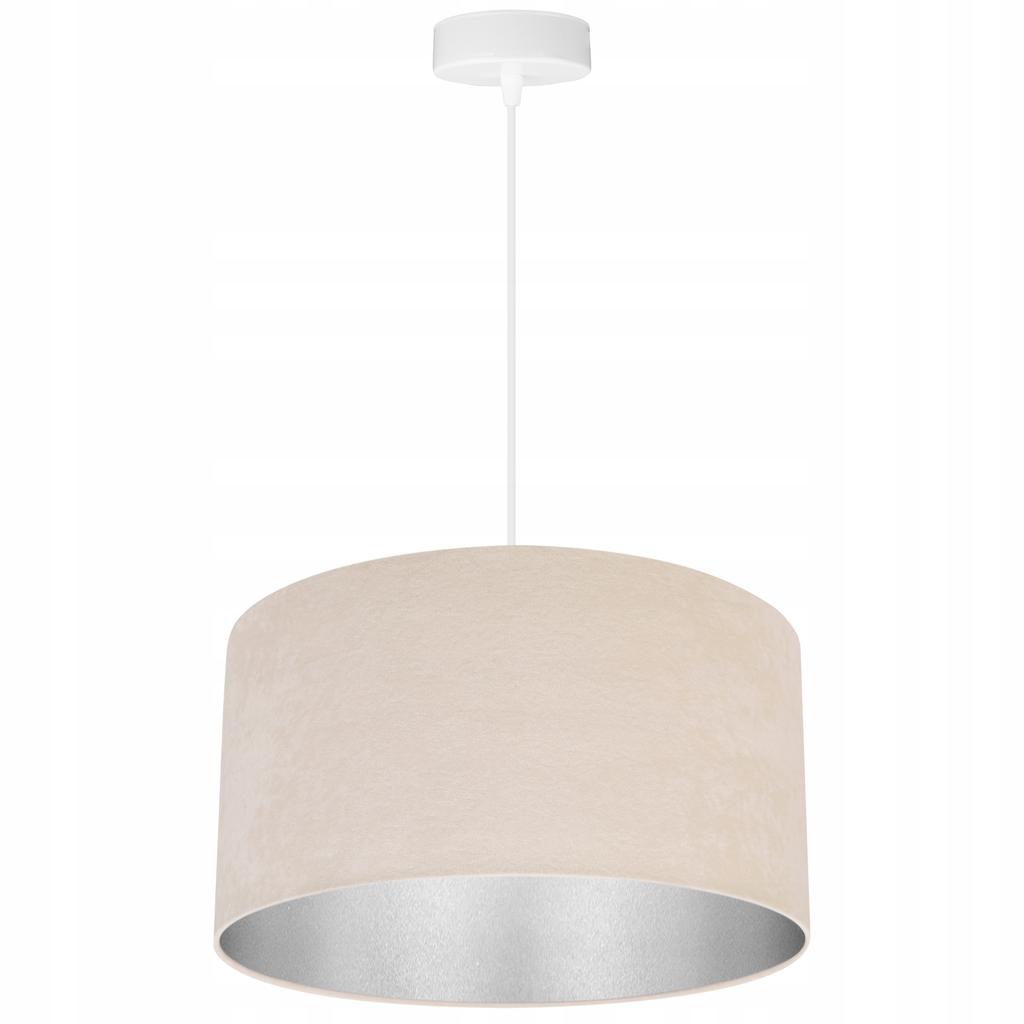Pendant lamp, ceiling chandelier, chrome, velvet lampshade