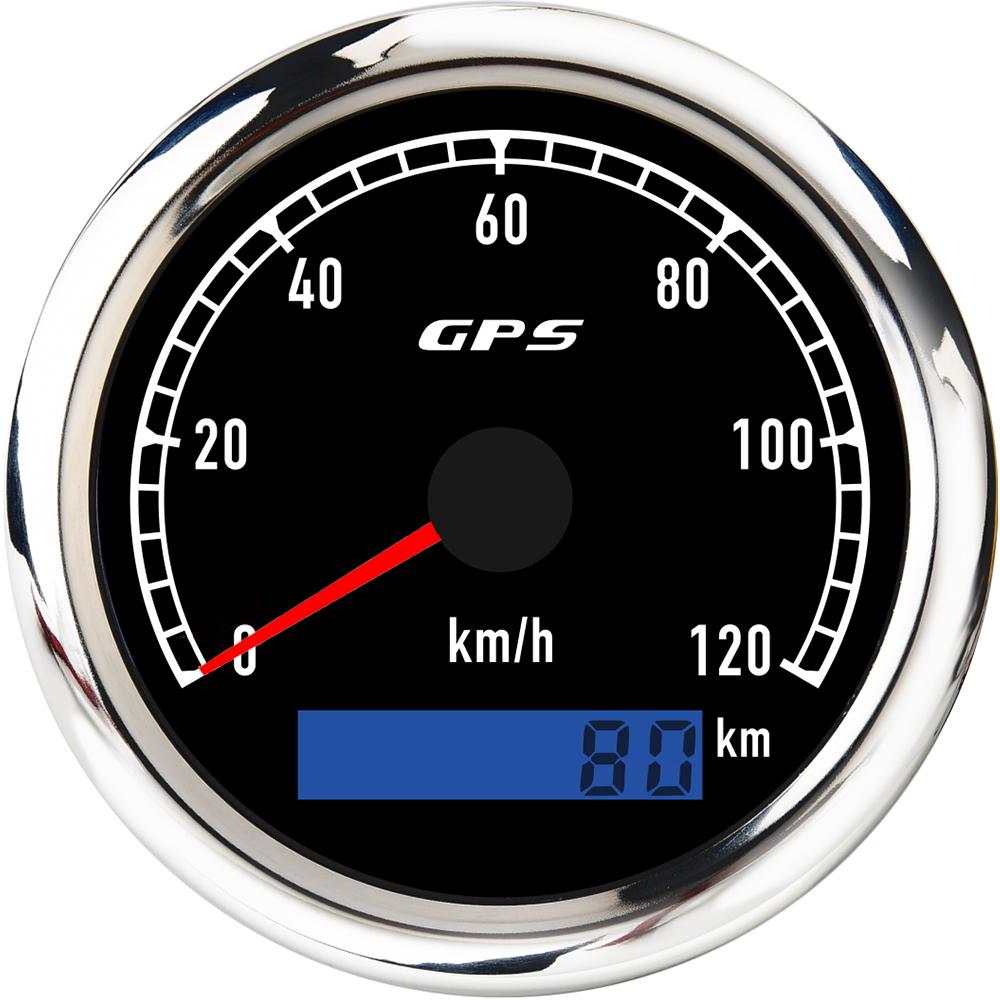 ELING 80mm GPS Speedometer 80MPH 0-120MPH 0-60K 0-200KM/H with GPS Antenna with 7 Colors Backlight for Car Motorcycle Vessels