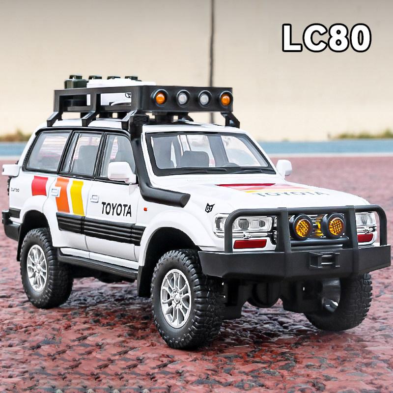 1/24 Toyota Land Cruiser LC80 внедорожник литой игрушечный автомобиль модель звук и свет детские игрушки коллекционные подарки на день рождения