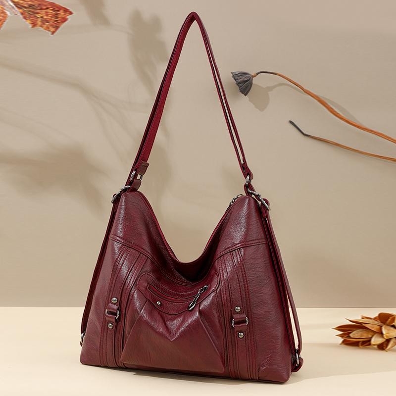 Женская сумка из мягкой кожи, многофункциональный рюкзак