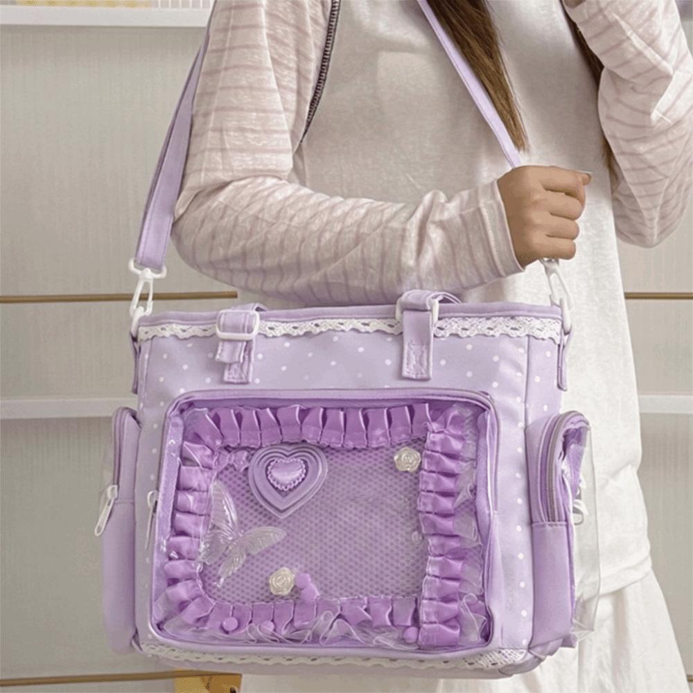 Ballet Style Transparent Itabag Polka Dot Tote Bag Sweet Anime Shoulder Bag Shopping