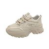 ins leather surface low-top dad shoes women's autumn breathable student sports heightened leisure