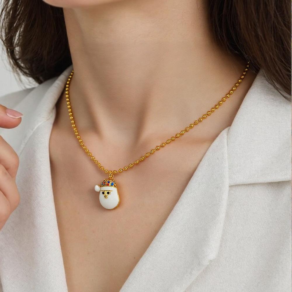 Рождественская коллекция: Ожерелье из бусин с шармами в виде дерева, снеговика, Санты, оленя, венка, перчаток и носков