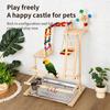 Sturdy Parrot Playstand with Feeding Cups Multifunctional Bird Playground Activity Center for Cage Activity Budgies Cockatiel