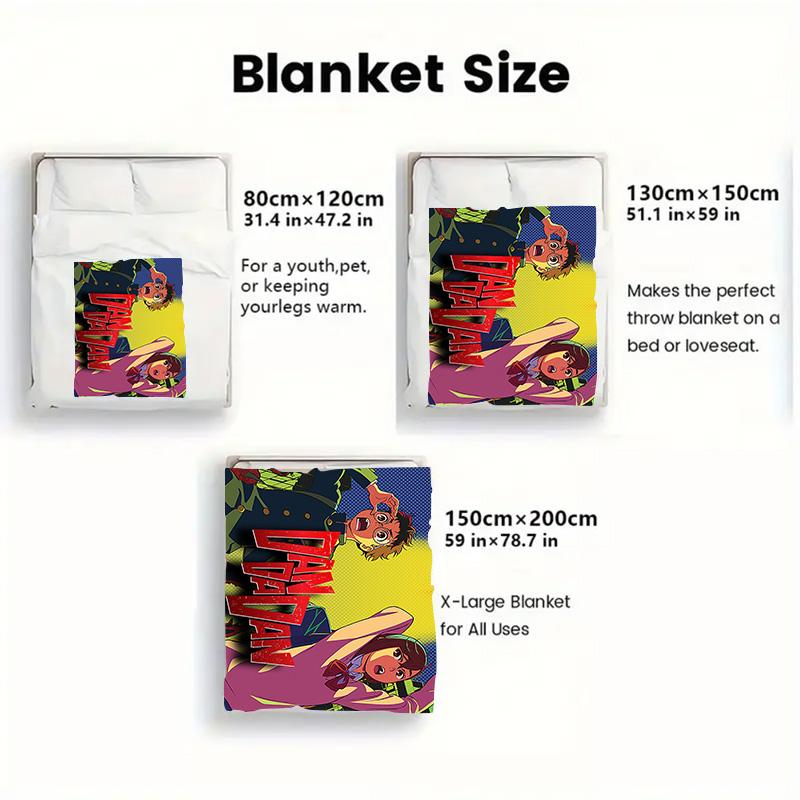 Dandadan Anime 2D Flat Pattern Flannel Blanket High quality All Seasons Warmth and Comfort Perfect for Christmas Gifts.NMT0928046