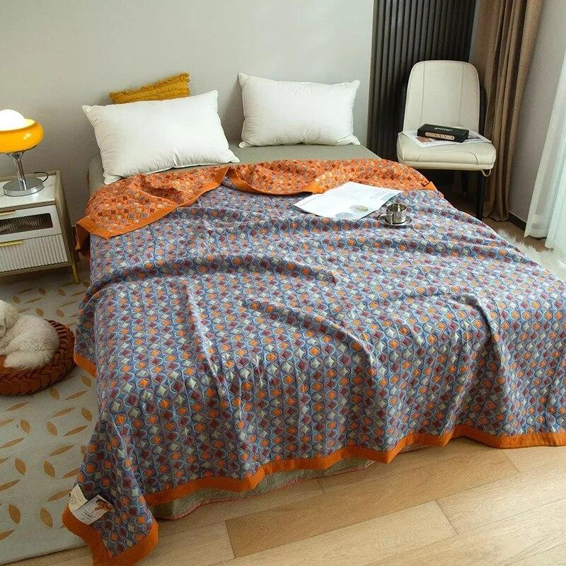 Хлопковое вязаное одеяло класса А для мамы и ребенка, тройное пряжа, многофункциональное покрывало, одеяло для кровати, мягкое одеяло с кондиционером