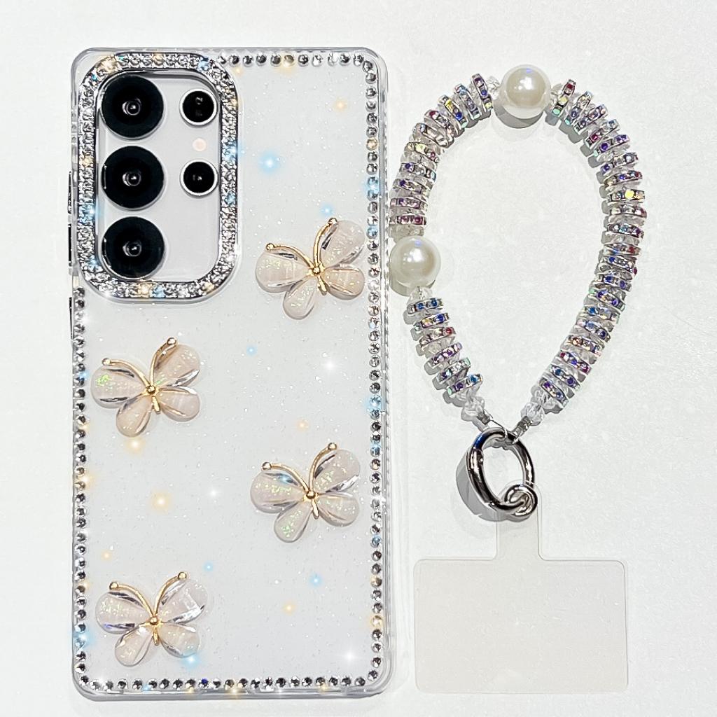 3D Bowknot Glitter Phone Case for Samsung Galaxy S25 S24 S23 Ultra S24 FE A07 A15 A16 A26 A36 A56 5G Bling Diamond Back Cover