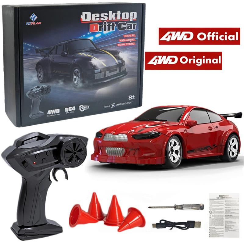 4WD Гоночный 1:43 или 1:64 Электрическая дрифт-машинка на радиоуправлении Полностью пропорциональное дистанционное управление Игрушки RC дрифт-машинки Подарки для детей и взрослых