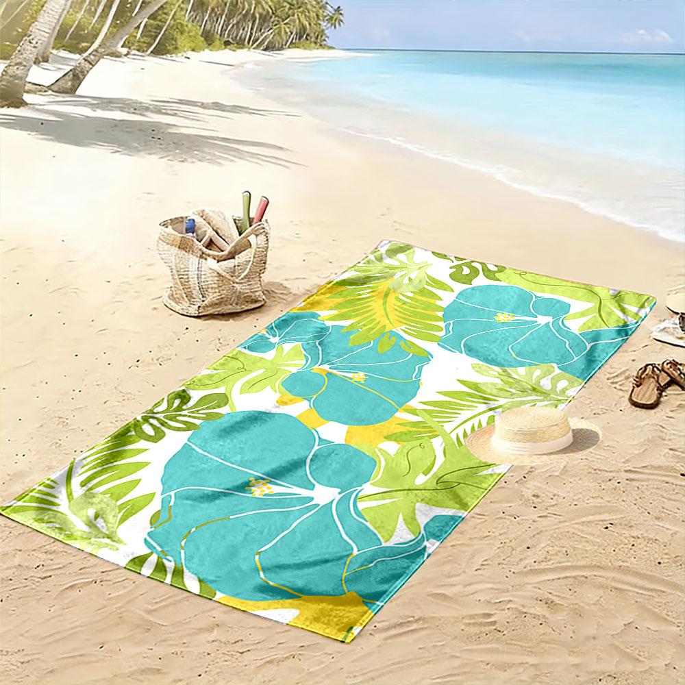 Tropical Blue Flower Pattern A must-have beach towel for beach travel