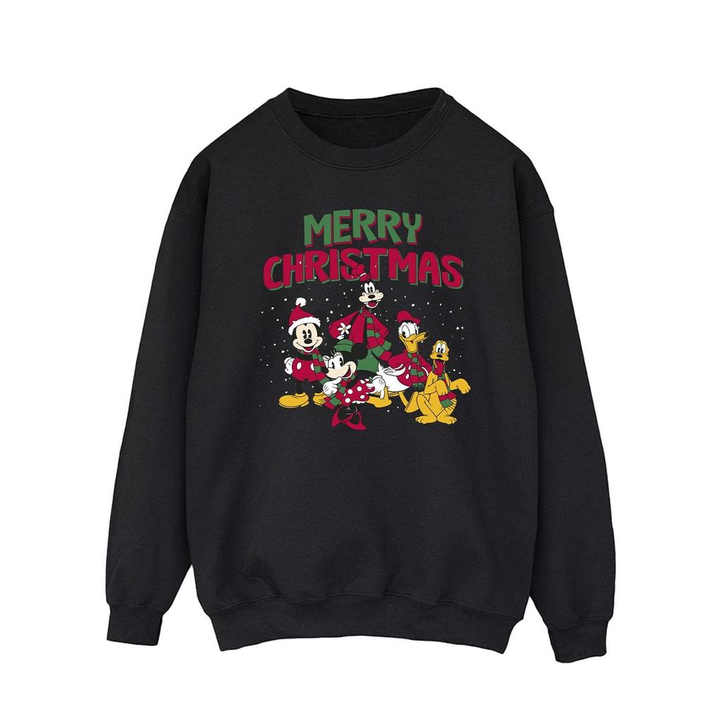 Disney Mens Mickey Mouse Merry Christmas Characters Sweatshirt