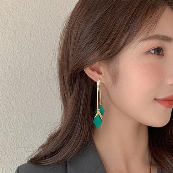 Стильные женские серьги с длинной металлической цепочкой из сплава, подарок на день рождения