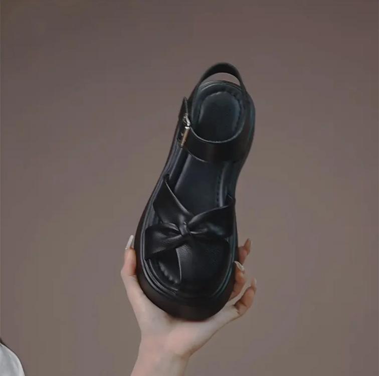 Summer Platform Roman French Beautiful Bag Head Sandals Women Wear Fashion with Skirts 2025 New Beach Shoes