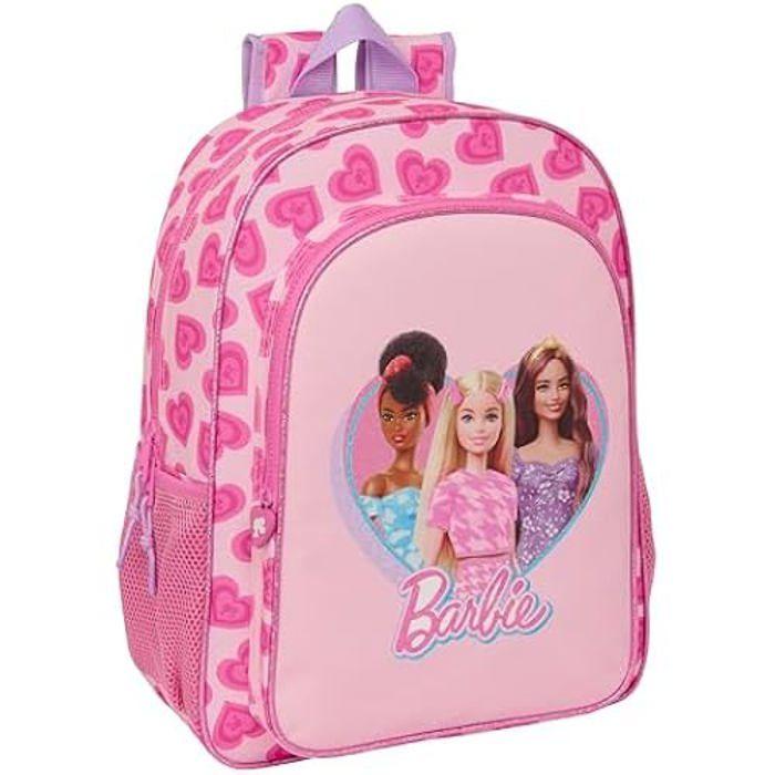 Sac à dos scolaire - SAFTA - Barbie Love - Adaptable au chariot - Confortable - Rose