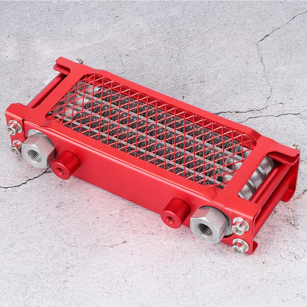 Motorcycle Oil Cooler Red Radiator Cooling System for 100250CC OffRoad Vehicle 85x200x45mm
