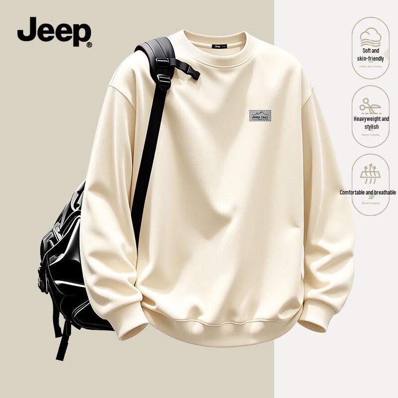 Jeep Мужской свитшот свободного кроя с круглым вырезом