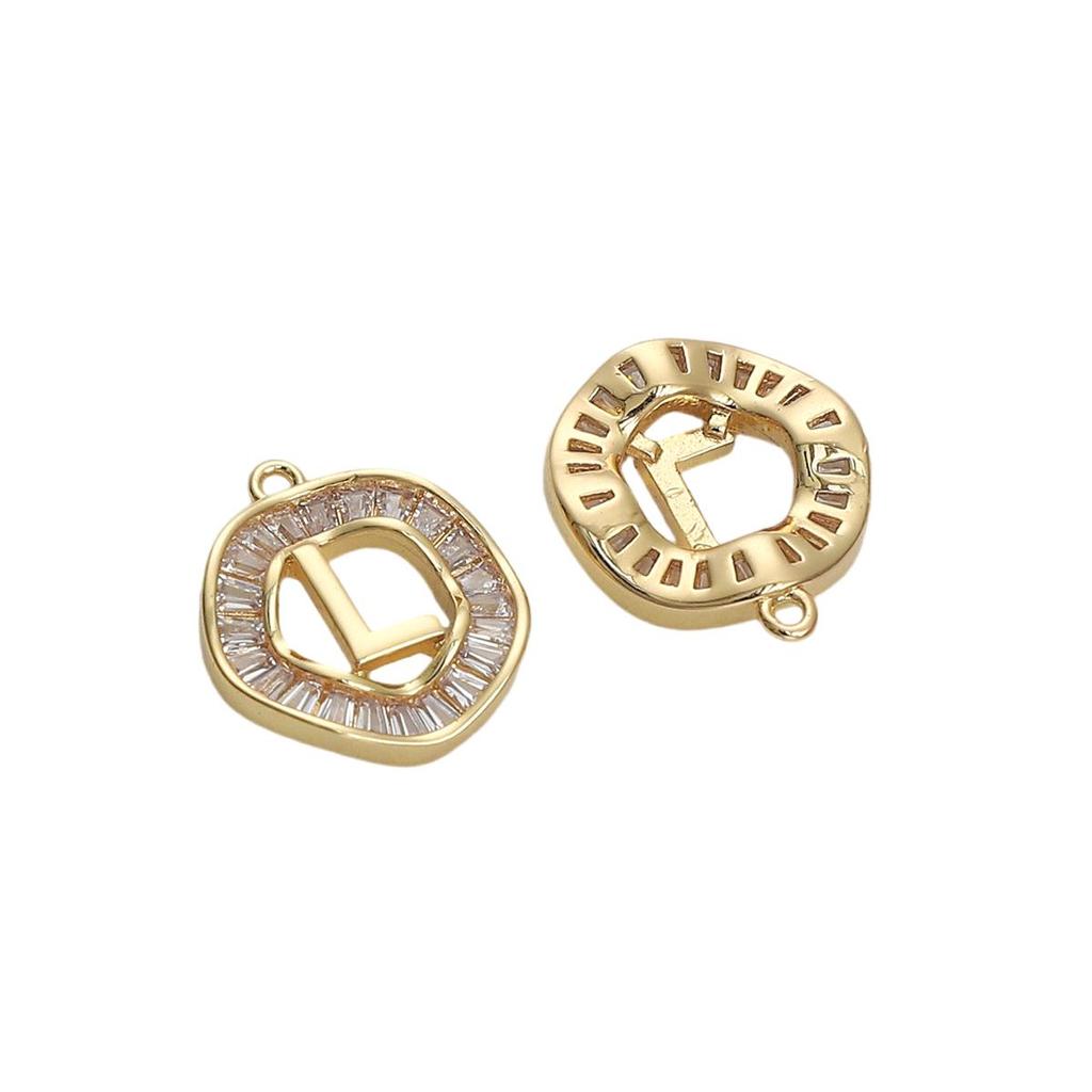 Copper Zirconium Inlaid 26 Letter Pendant For DIY Jewelry Making Craft Accessories
