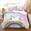 3D Unicorn Series Bedding Set Fantasy Cartoon Animal Duvet Cover and Pillow Case Suitable for Home Decoration In Children's and Women's Rooms