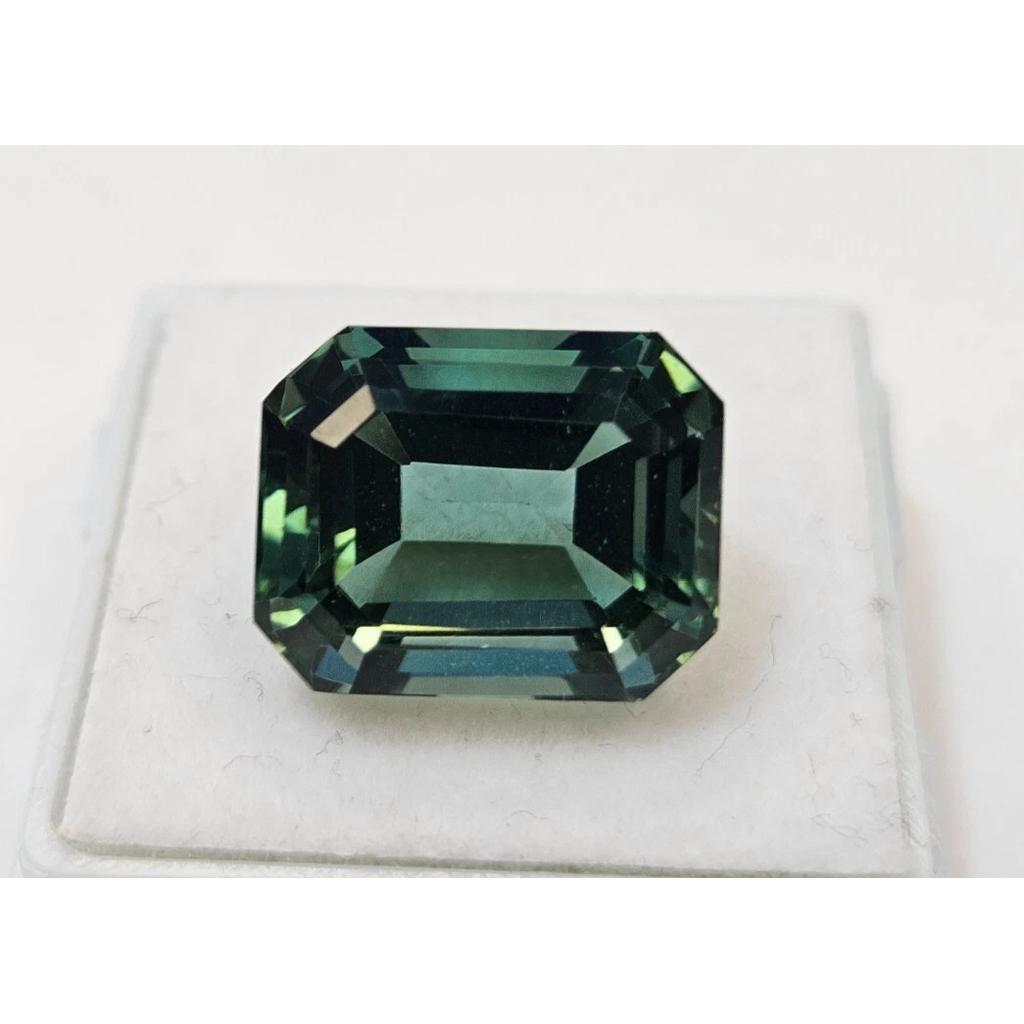 Natural Teal Blue Tourmaline For Making Jewellery 9-10 Ct Emerald Cut Gemstone