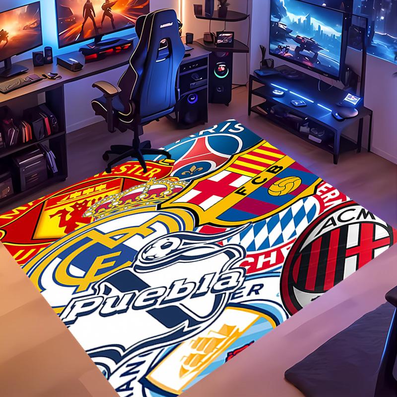 1pc Football club logo Entrance Mat, Non-Slip Mat Area Rug,Room Decor, Outdoor Decor, Kitchen Rug,Doormat - Machine Washable, Easy to Clean