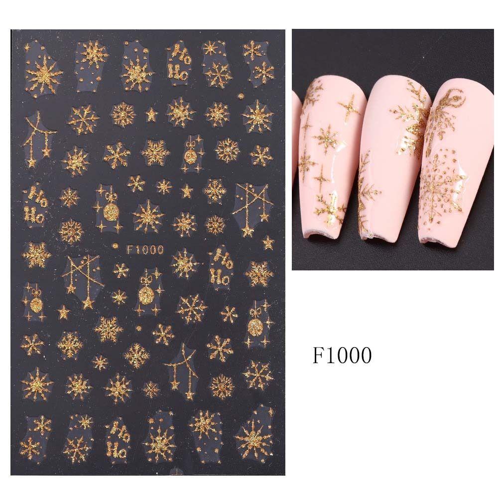 DIY Шармы для ногтей Рождественские Бронзовые Наклейки для ногтей Рождественские Украшения для ногтей в виде снежинок Девочки