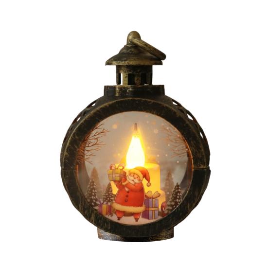 Yousheng Рождественский винтажный ночник на батарейках светодиодный фонарь-свеча загорается Санта-Клаус снеговик лампа настольное украшение для украшения домашней вечеринки