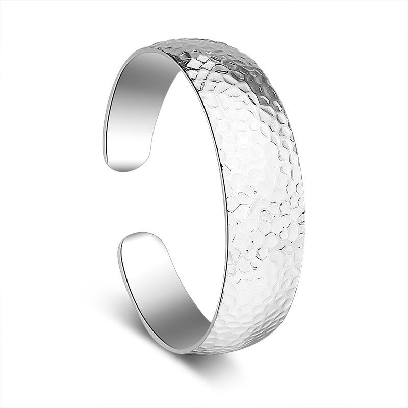 925 Silver Retro Cuff Bangles Bracelets For Women Luxury Jewelry Accessories