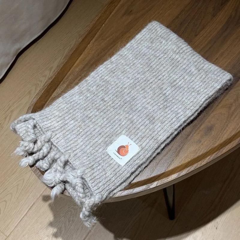 Шарф для женщин Шерстяной Мягкий Вязаный Толстый Шерстяной Студенческий Зимний Теплый Шарф с Улиткой Синий Плетеный Кисточки Шарф для мужчин