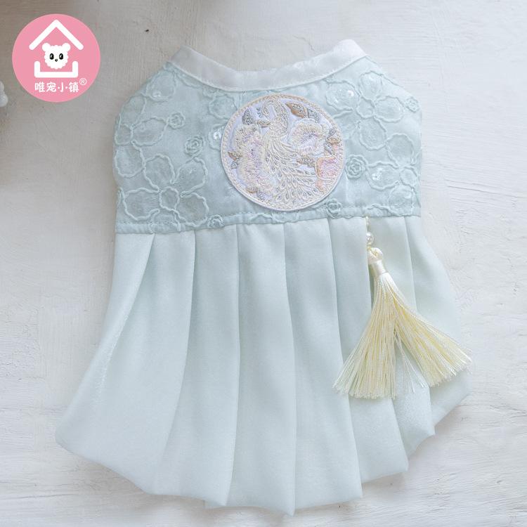 Pet Spring Embroidery Comfortable Lace Princess Skirt Pleated Skirt Teddy Cute Vest Dog Dresses for Small Dogs Puppy Clothes