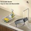 Кухонный стеллаж для хранения, органайзер, держатель для губки, дренажная корзина, крючки для полотенец из нержавеющей стали