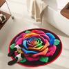 Quick Dry Rose Floor Mat Absorbent Bathroom Rug Creative Flower Carpet  for Living Room Bedroom