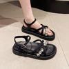 Rhinestone Sandals Women's Summer New Fashion Versatile Platform Beach Casual Sandals