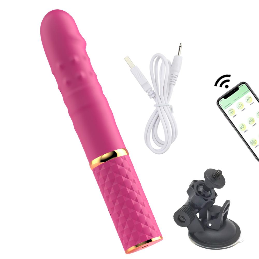 Beginner Telescopic Dildo Vibrator Thrusting Retractable Pussy G Spot Clitoral Anal Stimulation Sex Machine Sex Toys For Women
