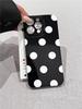 Корейский INS Белый Черный Горошек Чехол для Телефона для iPhone 17 16 15 Pro 14 13 Pro Max Модный Ударопрочный Милый Простой Мягкий Чехол-Крышка